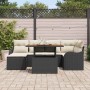 Conjunto de sofá de jardín con cojín 7 pcs Negro y crema