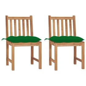 Gartenstühle 2 Einheiten aus massivem Teakholz mit Kissen von vidaXL, Gartenstühle - Ref: Foro24-3062936, Preis: 226,27 €, Ra...