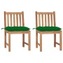 Garden chairs 2 units solid teak wood with cushions by vidaXL, Garden chairs - Ref: Foro24-3062936, Price: 234,18 €, Discount: %
