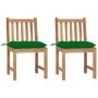 Garden chairs 2 units solid teak wood with cushions by vidaXL, Garden chairs - Ref: Foro24-3062936, Price: 226,27 €, Discount: %