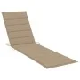 Tumbona con mesa y cojín madera maciza de teca de vidaXL, Tumbonas - Ref: Foro24-3063024, Precio: 315,23 €, Descuento: %