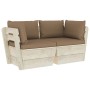 2-Sitzer-Gartensofa aus Paletten mit Kissen aus Tannenholz von vidaXL, Gartensets - Ref: Foro24-3063392, Preis: 224,30 €, Rab...