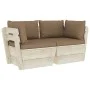 2-Sitzer-Gartensofa aus Paletten mit Kissen aus Tannenholz von vidaXL, Gartensets - Ref: Foro24-3063392, Preis: 224,23 €, Rab...
