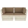 2-Sitzer-Gartensofa aus Paletten mit Kissen aus Tannenholz von vidaXL, Gartensets - Ref: Foro24-3063392, Preis: 224,23 €, Rab...