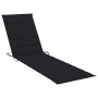 Liegestuhl mit schwarzen Kissen aus massivem Teakholz von vidaXL, Liegen - Ref: Foro24-3063013, Preis: 278,00 €, Rabatt: %