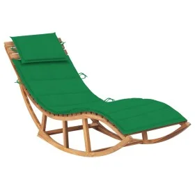 Rocking lounger with solid teak wood cushion by vidaXL, Loungers - Ref: Foro24-3063338, Price: 342,18 €, Discount: %