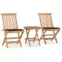 Set comedor de jardín plegable 3 piezas madera de teca cojines de vidaXL, Conjuntos de jardín - Ref: Foro24-3063179, Precio: ...