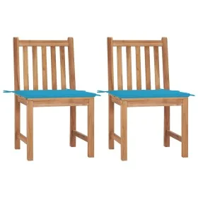 Garden chairs 2 units solid teak wood with cushions by vidaXL, Garden chairs - Ref: Foro24-3062920, Price: 220,78 €, Discount: %