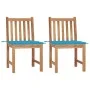 Gartenstühle 2 Einheiten aus massivem Teakholz mit Kissen von vidaXL, Gartenstühle - Ref: Foro24-3062920, Preis: 225,29 €, Ra...