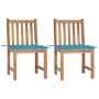 Gartenstühle 2 Einheiten aus massivem Teakholz mit Kissen von vidaXL, Gartenstühle - Ref: Foro24-3062920, Preis: 228,48 €, Ra...