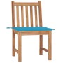Gartenstühle 2 Einheiten aus massivem Teakholz mit Kissen von vidaXL, Gartenstühle - Ref: Foro24-3062920, Preis: 228,48 €, Ra...