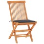 Set de bistró 3 pzas con cojines antracita madera maciza teca by vidaXL, Garden sets - Ref: Foro24-3063225, Price: 196,61 €, ...