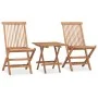 Folding garden dining set 3 pieces teak wood cushions by vidaXL, Garden sets - Ref: Foro24-3063218, Price: 164,38 €, Discount: %