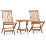 Klappbare Garten-Essgruppe mit 3-teiligen Kissen aus Teakholz von vidaXL, Gartensets - Ref: Foro24-3063218, Preis: 166,85 €, ...