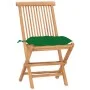 Folding garden dining set 3 pieces teak wood cushions by vidaXL, Garden sets - Ref: Foro24-3063218, Price: 164,38 €, Discount: %