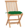 Klappbare Garten-Essgruppe mit 3-teiligen Kissen aus Teakholz von vidaXL, Gartensets - Ref: Foro24-3063218, Preis: 166,85 €, ...