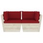 2-seater garden pallet sofa with fir wood cushions by vidaXL, Garden sets - Ref: Foro24-3063393, Price: 185,42 €, Discount: %