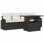 Conjunto de sofá de jardín 5 pcs Negro y crema 100 x 55 x 73 cm