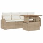 Conjunto de sofá de jardín 5 pcs beige y crema 100 x 55 x 73 cm