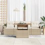 Conjunto de sofá de jardín 5 pcs beige y crema 100 x 55 x 73 cm