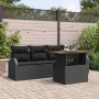 Conjunto de sofá de jardín Manual 5 pcs Negro 100 x 55 x 73 cm