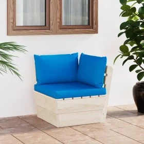 Corner sofa made of garden pallets with impregnated fir cushions by vidaXL, Modular outdoor sofas - Ref: Foro24-3063352, Pric...