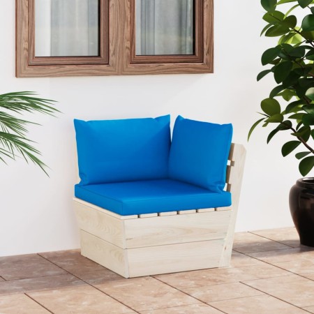 Corner sofa made of garden pallets with impregnated fir cushions by vidaXL, Modular outdoor sofas - Ref: Foro24-3063352, Pric...
