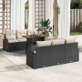 Conjunto de sofá de jardín 7 pcs Negro y crema 100 x 55 x 73 cm