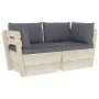 2-seater garden pallet sofa with fir wood cushions by vidaXL, Garden sets - Ref: Foro24-3063384, Price: 180,68 €, Discount: %