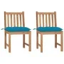 Garden chairs 2 units solid teak wood with cushions by vidaXL, Garden chairs - Ref: Foro24-3062935, Price: 226,27 €, Discount: %