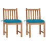 Gartenstühle 2 Einheiten aus massivem Teakholz mit Kissen von vidaXL, Gartenstühle - Ref: Foro24-3062935, Preis: 234,18 €, Ra...