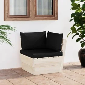 Ecksofa aus Gartenpaletten mit Kissen, imprägnierter Fichtenholzrahmen. von vidaXL, Modulare Sofas für den Außenbereich - Ref...