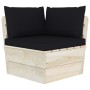 Sofá de esquina de palets de jardín cojines abeto impregnado by vidaXL, Modular outdoor sofas - Ref: Foro24-3063355, Price: 1...