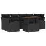 Conjunto de sofá de jardín 7 pcs Negro 100 x 55 x 73 cm