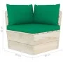 Corner sofa made of garden pallets with impregnated fir cushions by vidaXL, Modular outdoor sofas - Ref: Foro24-3063353, Pric...