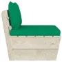Central sofa made of garden pallets with impregnated fir wood cushions by vidaXL, Modular outdoor sofas - Ref: Foro24-3063365...