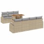 Conjunto de sofá de jardín con cojín 8 pcs beige y gris claro