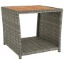 Mesita de ratán sintético negro y superficie de madera acacia de vidaXL, Mesas de jardín - Ref: Foro24-319559, Precio: 61,14 ...