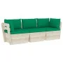 3-seater garden pallet sofa with fir wood cushions by vidaXL, Garden sets - Ref: Foro24-3063401, Price: 240,00 €, Discount: %