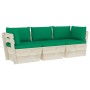 3-Sitzer-Gartensofa aus Paletten mit Kissen aus Tannenholz von vidaXL, Gartensets - Ref: Foro24-3063401, Preis: 246,72 €, Rab...