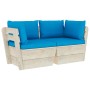 Sofá de palets de jardín 2 plazas con cojines madera de abeto by vidaXL, Garden sets - Ref: Foro24-3063388, Price: 202,81 €, ...