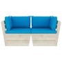 Sofá de palets de jardín 2 plazas con cojines madera de abeto by vidaXL, Garden sets - Ref: Foro24-3063388, Price: 202,81 €, ...