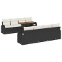 Conjunto de sofá de jardín 7 pcs Negro y crema 100 x 55 x 73 cm