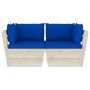 2-seater garden pallet sofa with fir wood cushions by vidaXL, Garden sets - Ref: Foro24-3063394, Price: 184,71 €, Discount: %