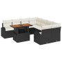 Conjunto de sofá de jardín 9 pcs Negro y crema 100 x 55 x 73 cm