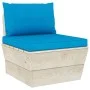 Central sofa made of garden pallets with impregnated fir wood cushions by vidaXL, Modular outdoor sofas - Ref: Foro24-3063364...