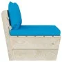 Central sofa made of garden pallets with impregnated fir wood cushions by vidaXL, Modular outdoor sofas - Ref: Foro24-3063364...