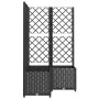 Planter with black PP trellis 80x80x136 cm by vidaXL, Pots and planters - Ref: Foro24-318275, Price: 141,55 €, Discount: %
