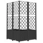 Planter with black PP trellis 80x80x136 cm by vidaXL, Pots and planters - Ref: Foro24-318275, Price: 141,55 €, Discount: %