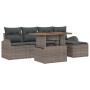 Conjunto de sofá de jardín con cojín 6 pcs Gris